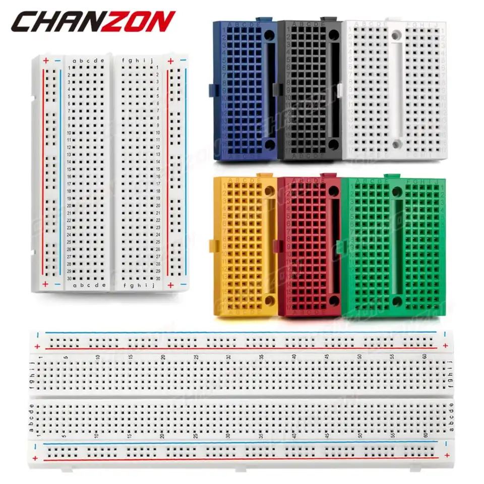 170 / 400 / 830 Tie Points Solderless Breadboard MB-102 BB-801 SYB-170 Prototype Universal PCB Jumper Dupont Test Bread Board image 1