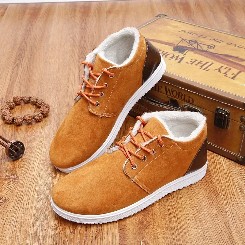 

Men's Short Boots New Retro Plush Warm Comfortable Thick Soled Work Snow Boots Outdoor Fashion Sports Casual Cotton Shoes2024