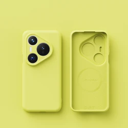 Magnetic Silicone Matte Wireless Charging Case for Huawei P60 (Pear Yellow)