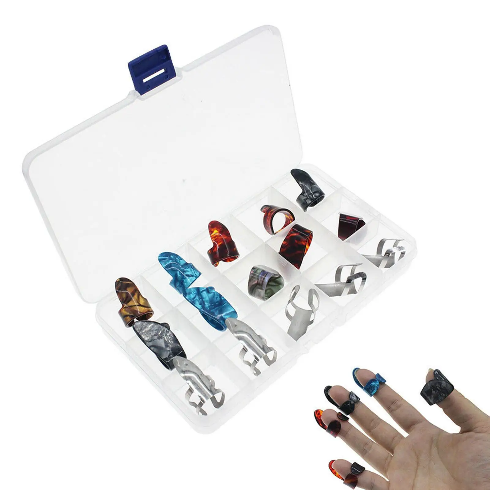 15pcs Finger Pick Set Guitar Picks，Stainless Steel Thumb Picks， Acoustic Guitar, Banjo or Ukulele