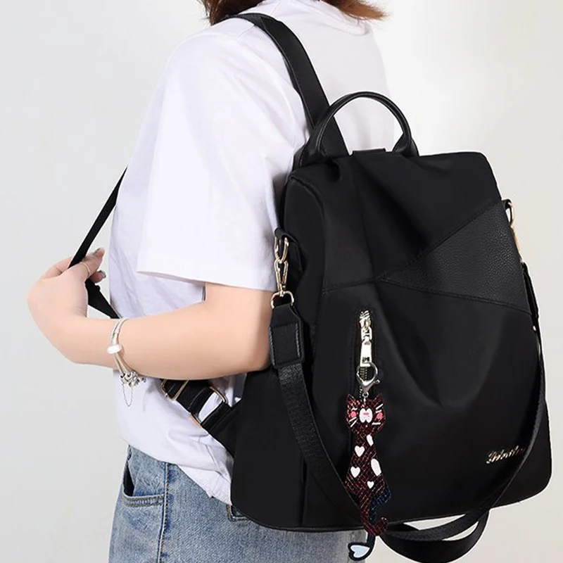 Fashion Backpack Women Waterproof Oxford Cloth School Bags for