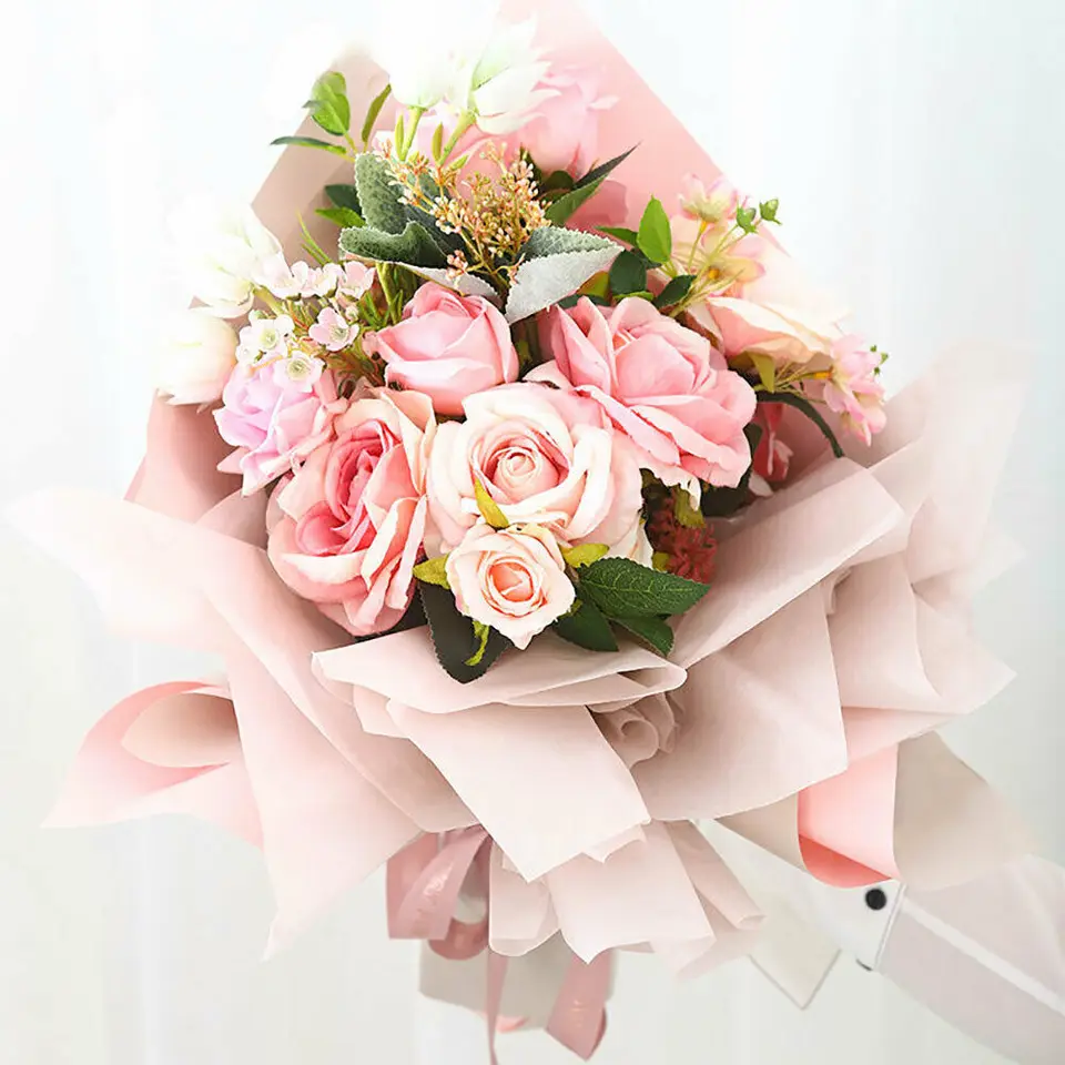 Lot De 25 Feuilles De Papier Cadeau Pour Bouquet De Fleurs Roses