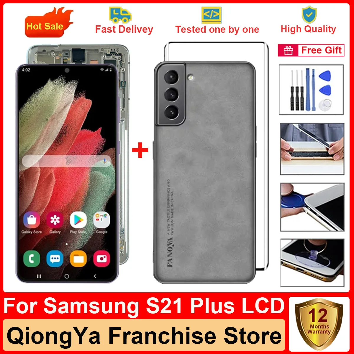

Tested 6.7" AMOLED s21+ Display For Samsung Galaxy S21 Plus G996 SM-G996F G996U G996B LCD with Touch Screen Digitizer Assembly