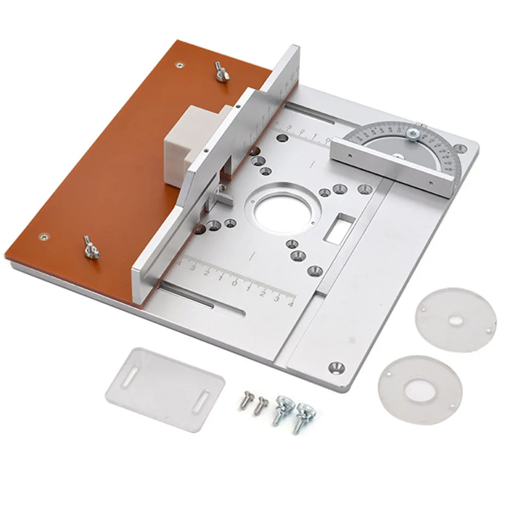 

Aluminium Router Table Insert Plate Electric Wood Milling Flip Board With Miter Gauge Guide Set Table Saw Woodworking Workbench