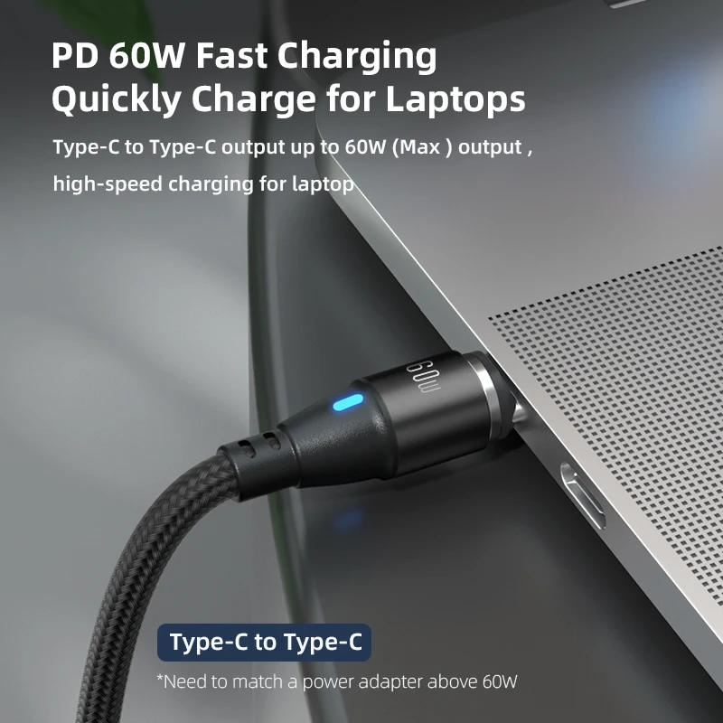 Cavo USB C Magnetico 100W 2 In 1 - Ricarica Rapida 5A Con LED, 2 Pezzi (1,2m E 2m) Per IPhone E Android