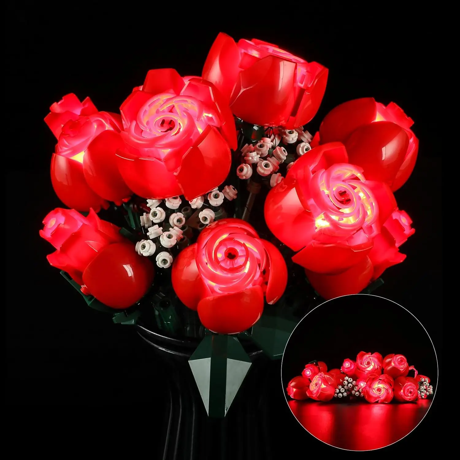 Hprosper 5V Led Light Per Icone 10328 Bouquet Di Rose Lampada Decorativa (Non Includere Blocchi Di Costruzione Lego)