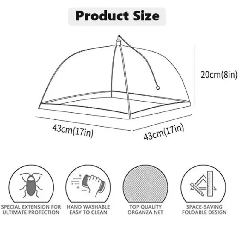 Foldable Food Mesh Covers Anti Fly Mosquito Net Cover Umbrella Picnic Protect Dish Mesh Kitchen Accessories 1 Pc