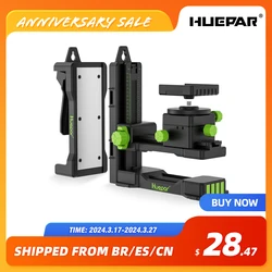 Huepar Fine-tuning Bracket for Laser Level Magnetic Pivoting 360 Degree Pivoting Base with Height Adjustment Wall Mounted Holder