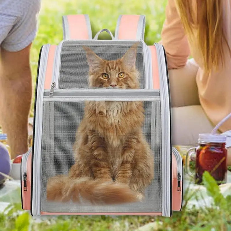Backpack For Cats Pet Hiking Backpack Travel Bag Portable Pet Supplies With With Non-slip Bottom Plate For Small Medium Animals