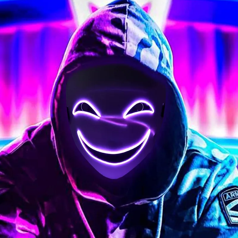 Naucao Halloween Led Mask Sorridente Clown Face Gioco Di Ruolo Puntelli Costume Per Spettacoli Di Halloween Feste Di Trucco