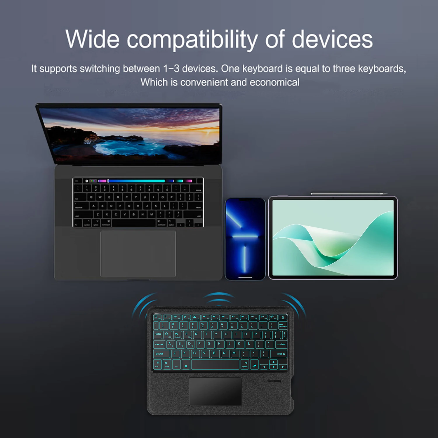 Backlit Magic Keyboard with Touchpad for 11.5 Tablets - Smart Cover & Keyboard Case