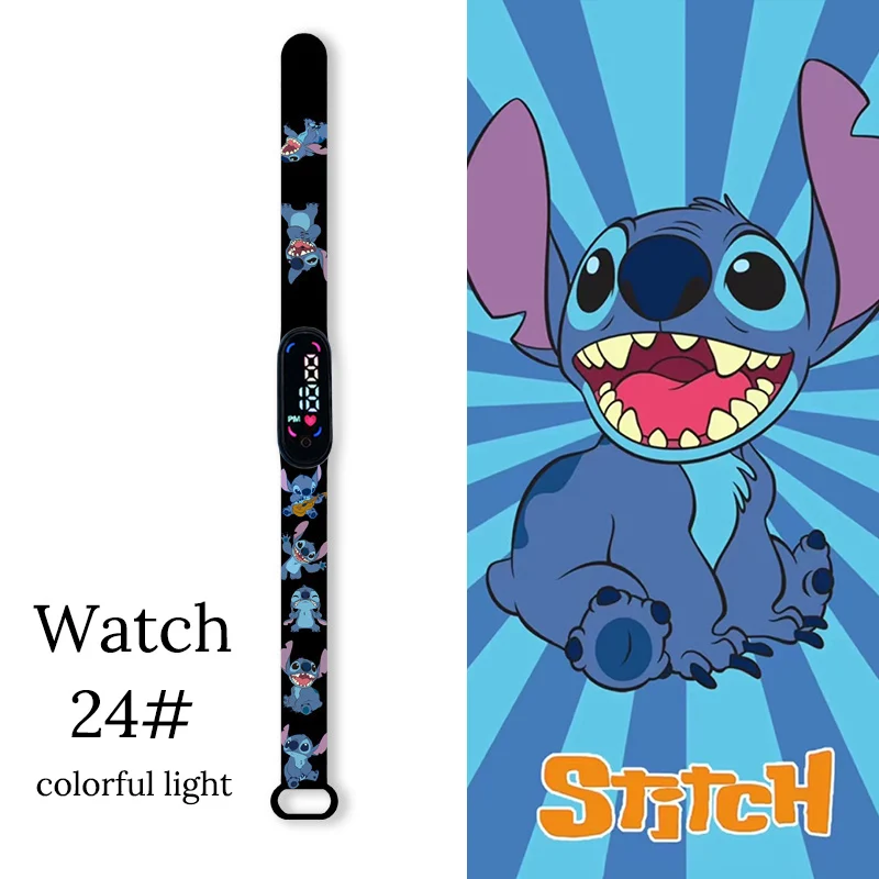 Disney Cartoon Stitch Children Watches Girls Fashion Bracelet LED Women Watch Kids Electronic Digital Waterproof Clock 6