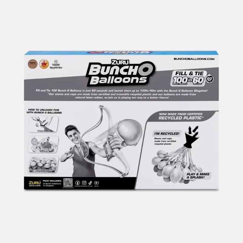 ZURU Bunch-O-Balloons Slingshot-100+ Self-Sealing Water Balloons Included NEW