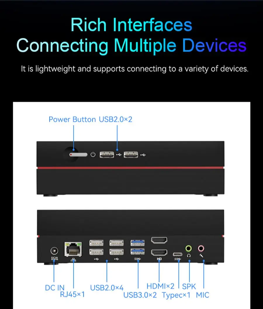 XCY Mini PC Discrete Graphics 4G i7-12650H 3 4K@60Hz Display Dual DDR4 32GB M.2 SSD 1TB SIM 4G LTE Office Desktop Compute