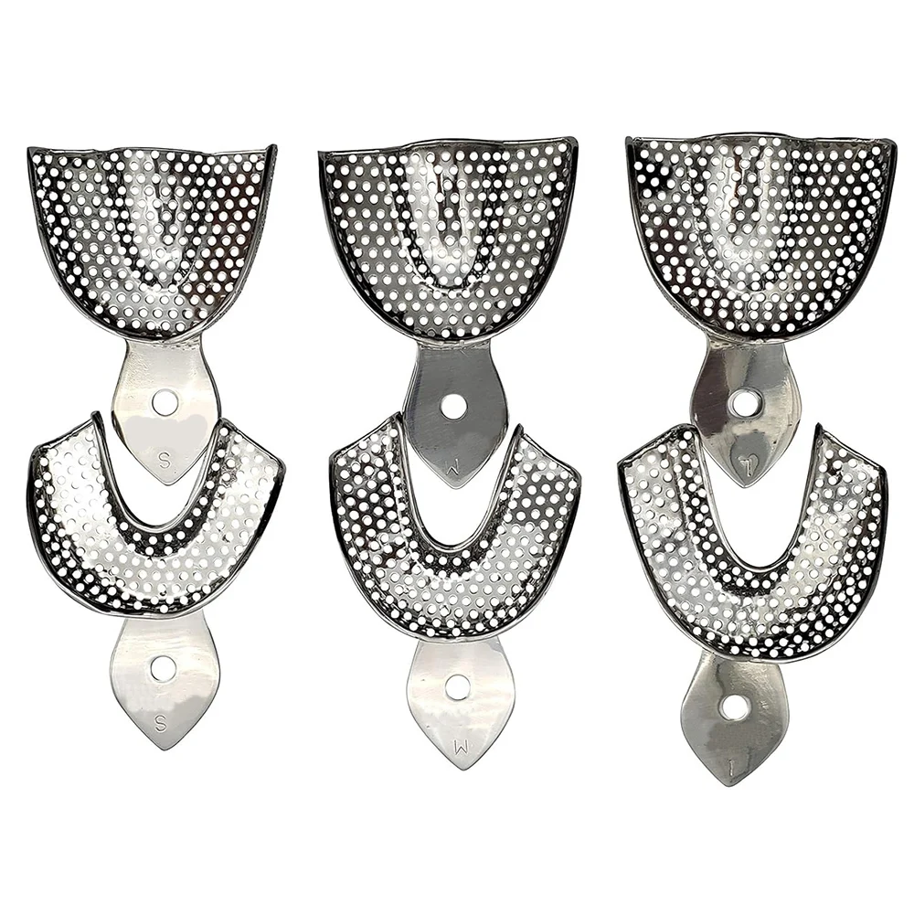 

Dental Impression tray Dental Impression Trays 6 Small Medium Large Upper and Lowers Stainless Steel