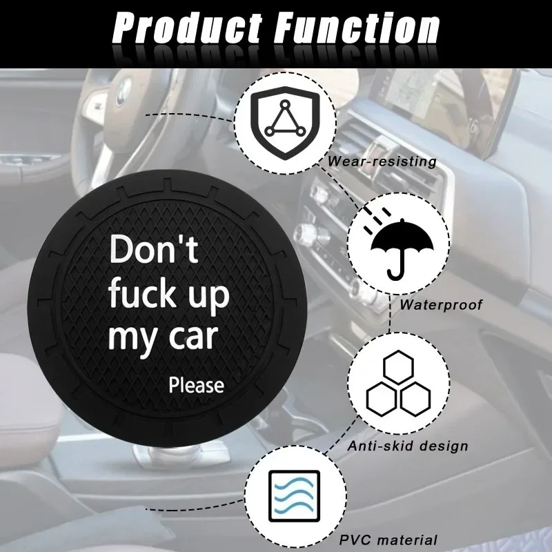 Car Non Slip Mat Non-slip Car Mats For Cup Holders Decoration Coasters Pads Interior Accessories Diamond Coasters