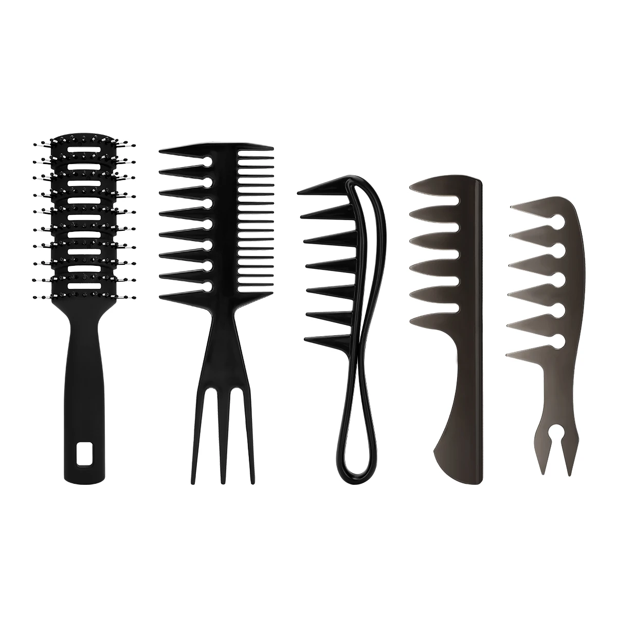 2/3/4/5Pcs 와이드 치아 컬 빗 Detangling 헤어 브러시 오일 질감 빗 ..