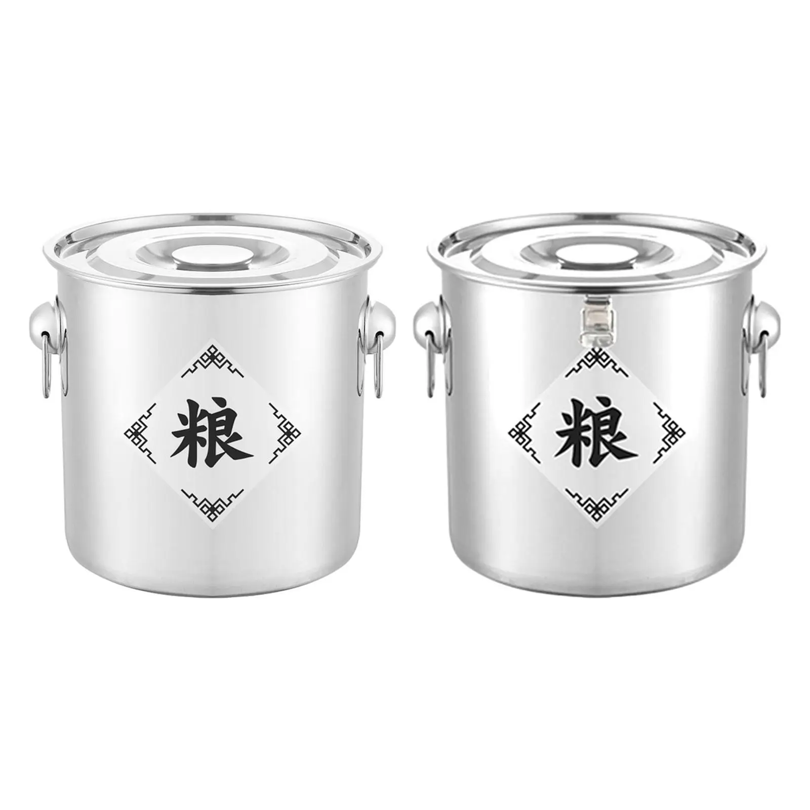 

Коробка для хранения риса, круглая буфета для хранения, сверхмощная с крышкой и ручкой, герметичная фотография зерна чая, зерна