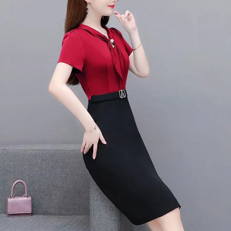 Extro & Vert - Robe Courte Ceinturée Et Plissée à Manches Ballon - Bleu