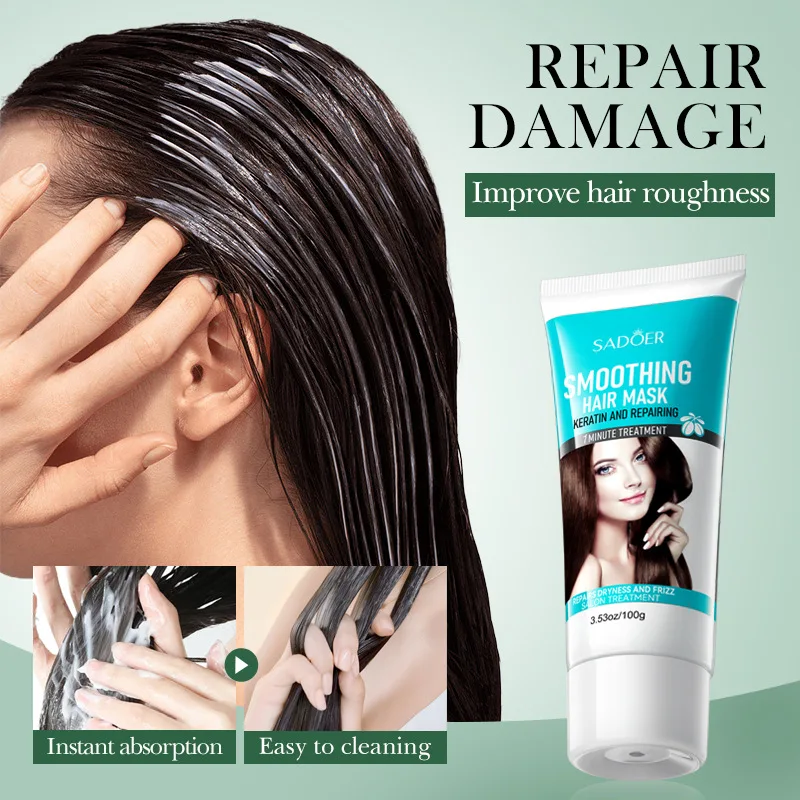 SADOER One-Minute Oil Keratin Smooth Repair Hair Mask Improves Frizz and Repairs Damaged Hair