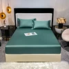 3pcs/Sets Soft Luxury Egyptian Cotton Fitted Bed Sheet with Elastic Bands 1000TC Mattress Cover Non Slip Double Queen King Size 3