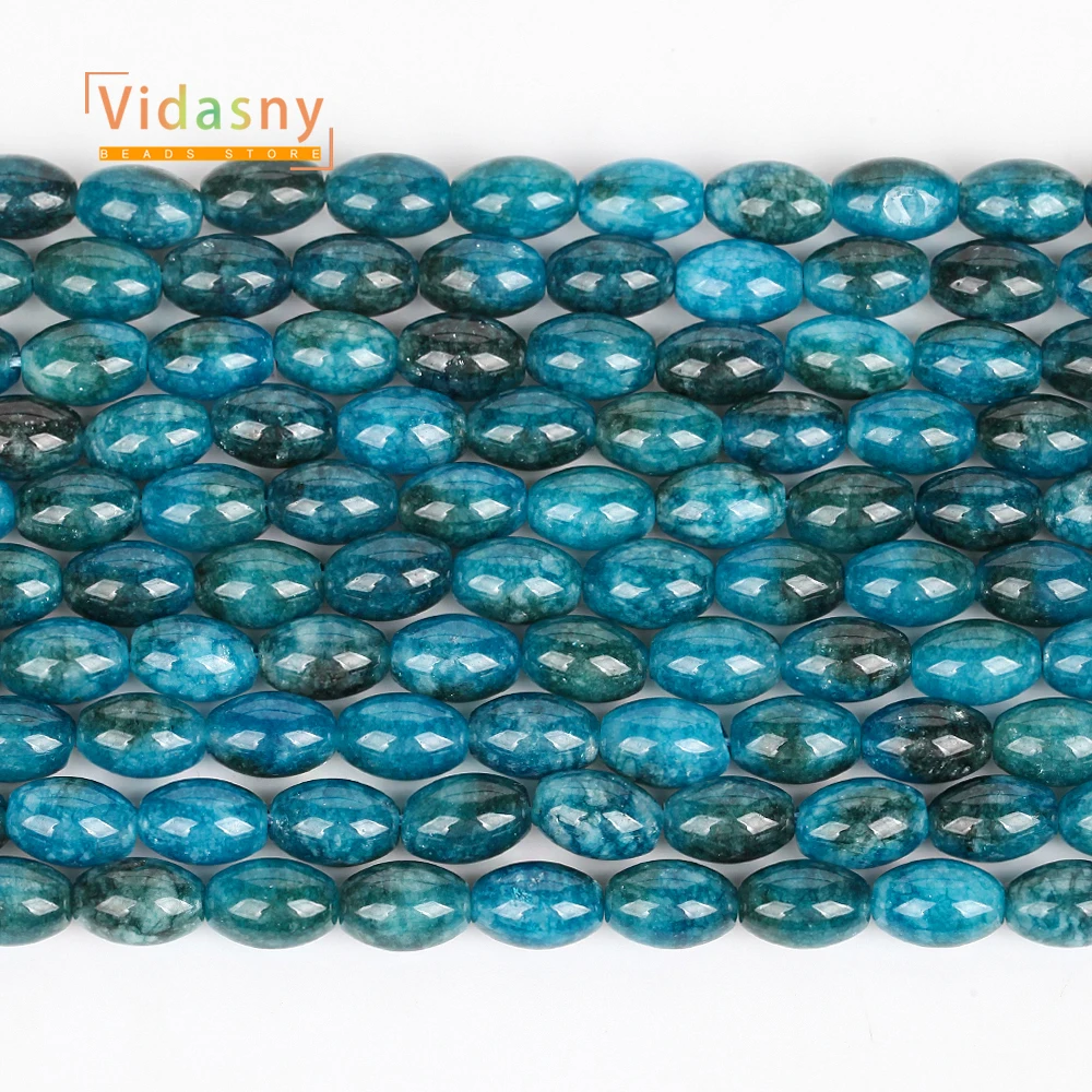 8x12mm Natursteine Apatit Chalcedon Reiskornform Lose Perlen für Schmuckherstellung Passend für DIY Armbänder Halsketten Zubehör