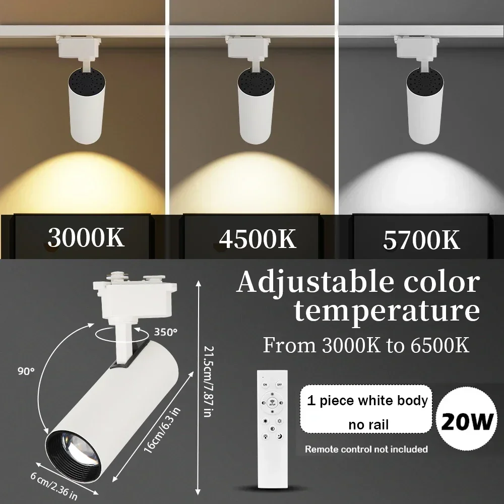 Dimmable Track Light Ceiling Rail Lighting Track Lamp Set 20W Spot Led For Bedroom Lighting Clothing Shop Home Led Rail lights 4
