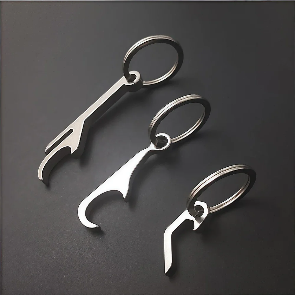 Beer Bottle Opener 2Pcs Portable Stainless Steel Mini Keychain for Men Metal Can Opener Kitchen Gadgets Keyring Bar Accessories