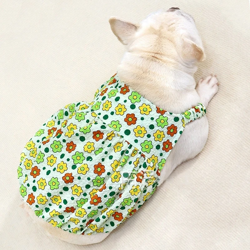 

Одежда для собак, летняя тонкая жилетка Kirt для собак, хлопковые подтяжки, юбка для толстых собак, французских бульдогов, Мопсов, корги, щенко...