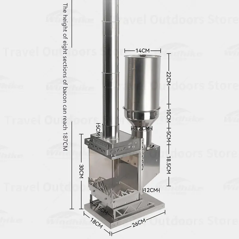 3F UL Gear Desktop Fire Wood Stove Winter Outdoor Camping Multifunctional Stainless Steel Tent Heating Stove NH21SK004 5
