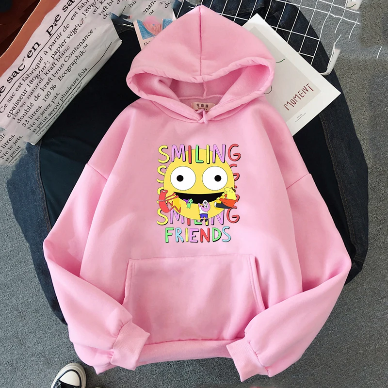 Smiling Friends Hoodies Unisex Sweatshirts Printing Clothing Winter Fleece Hoodie Pocket O-neck Pullovers Sudaderas Streetwear