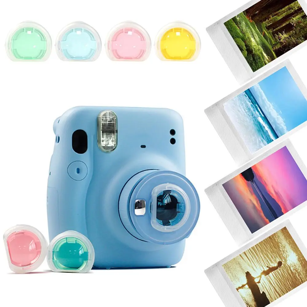 4Pcs/Set Close-up Lens Colorful Color Filter Mirror for Instax Mini 11 Instant Film Cameras Photographic Accessories