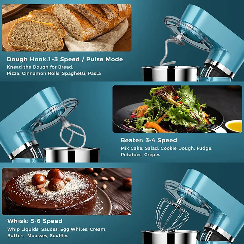 6.2L cook machine dough mixer household five liters egg beater food processor 3