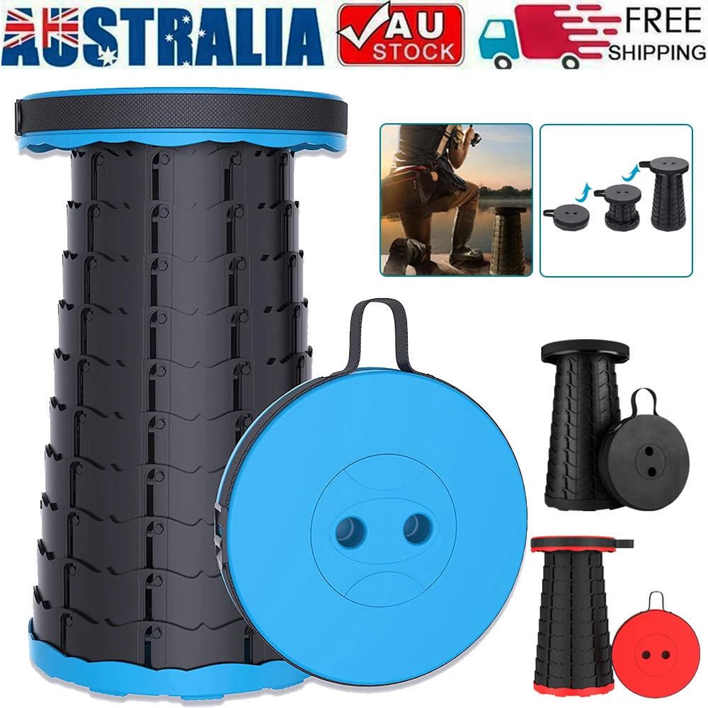 Portable Telescopic Folding Stool – Adjustable Retractable Seat with Handle Compact Travel Fishing Camping Chair