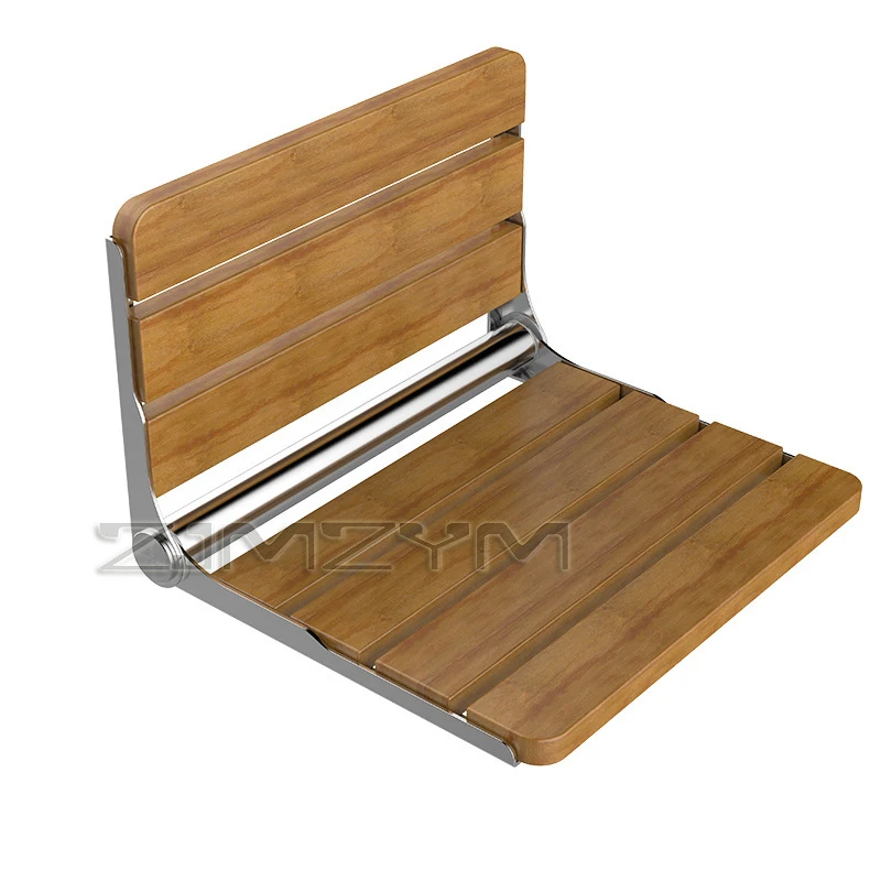 Wall Mounted Shower Seats Bathroom Folding Chair Shower Seat Stool Child Bath Stool Wooden Footstool for Bathing Saving Space 4