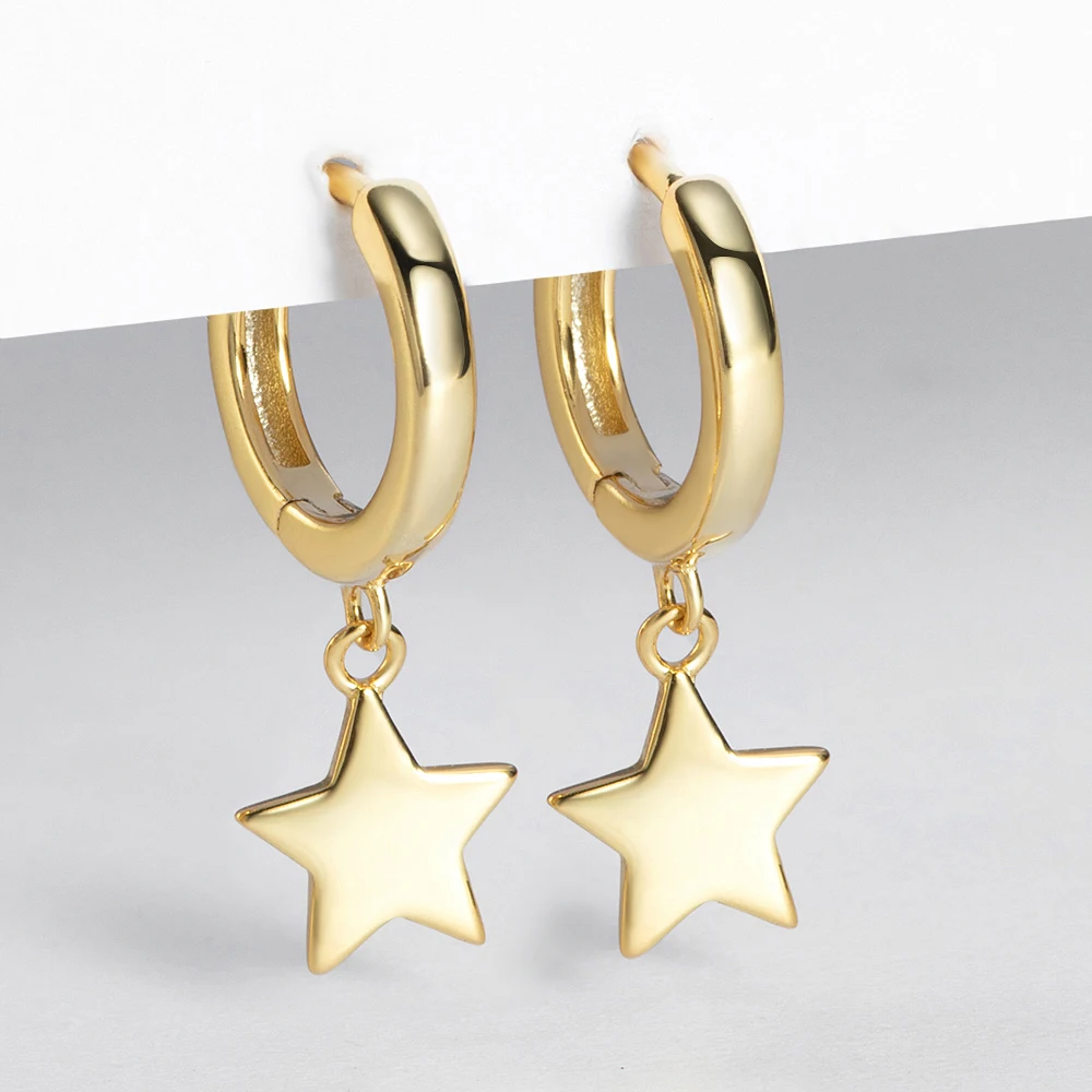 Fashion Gold Color Lightning Star Hoop Earrings for Women Simple Circle Cartilage Piercing Huggies Hoops Bijoux Femme Jewelry 4 Fashion Gold Color Lightning Star Hoop Earrings for Women Simple Circle Cartilage Piercing Huggies Hoops Bijoux Femme Jewelry - Image 4