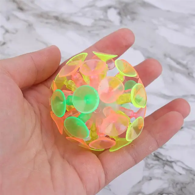 7Pcs Ball Toy Glowing Creative Interactive Multicolored Party Toy Plaything Suction Toy Suction Cup Ball for Kids Girl 5