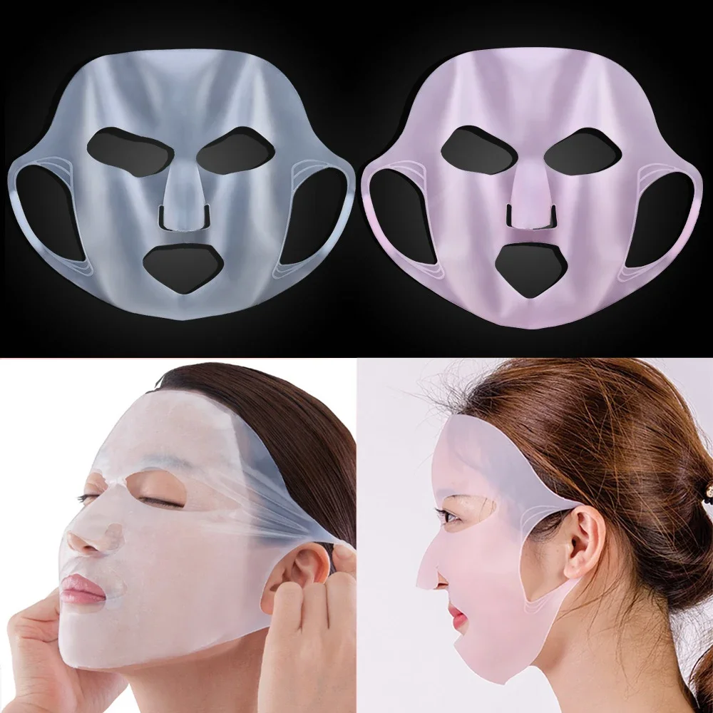 

1pc Ear-hook Silicone Face Mask Cover Anti-off Prevent Evaporating Reusable Facial Mask Ear Fixed Skin Care Beauty Tools Makeup