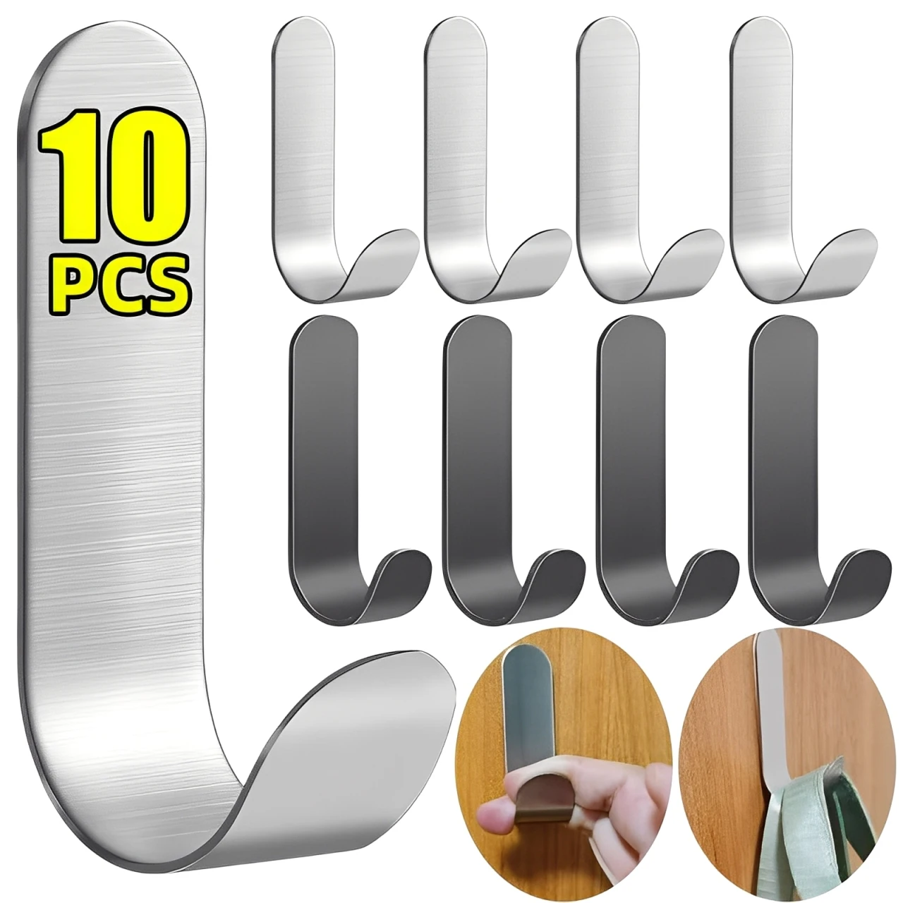 Stainless Steel Adhesive Wall Hooks 1