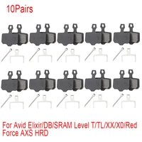 10pairs Bike Disc Brake Pads For Avid Elixir R/CR/CR-MAG/E1/3/5/7/9 SRAM RED FORCE AXS Level T/TL X0 XX DB1/3/5 MTB Brake Pad 1