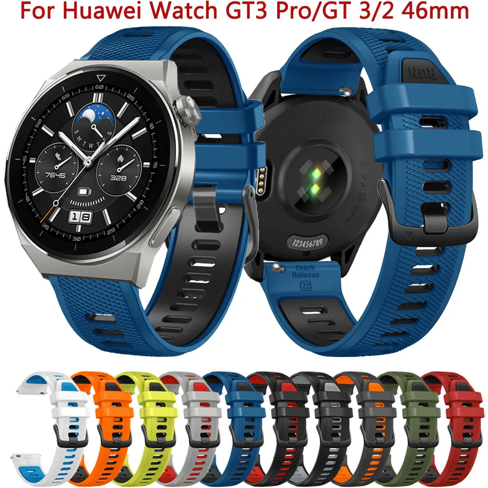 

Ремешок сменный силиконовый для Huawei Watch GT3/GT2 GT 3/2 Pro 46 мм, спортивный браслет для GT 4 GT4 46 мм/3/4 Pro, 22 м