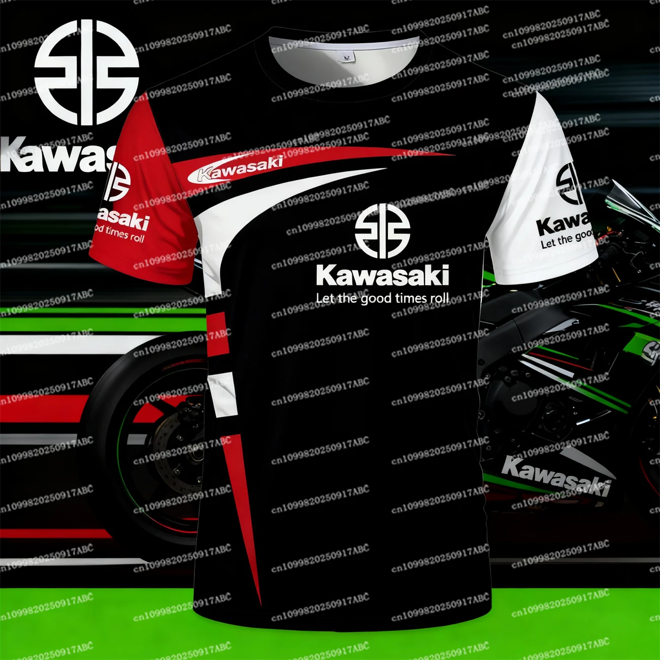 (가와사키) 3D 프린트 여름 남성 티셔츠 Y2K 가와사키 오토바이 레이싱 여성 티셔츠 빠른 건조 의류 루즈 스포츠웨어