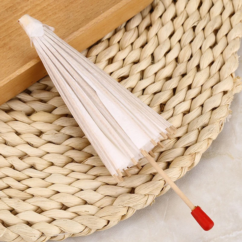 20/30/40/60cm Wedding Paper Umbrella Wooden Handle White Diy Chinese Paper Umbrella Birthday Party Wedding Photography Props