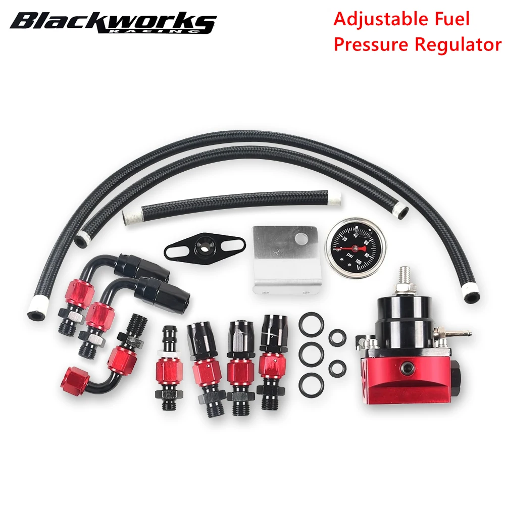 Fuel Pressure Regulator Adjustable FPR AN6 Fitting EFI 100psi Gauge Universal Hose Line Fittings For 7MGTE MKIII
