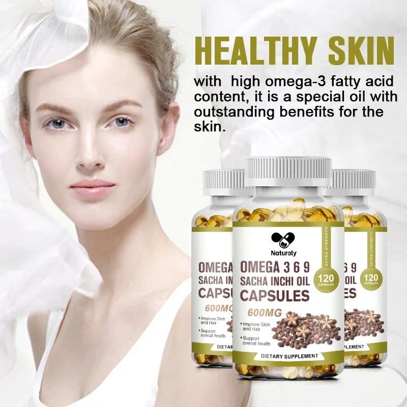 Organic Source of Omegas 3, 6 and 9 Sacha Inchi Oil Capsules Supports Gut Health Improve Skin Reduces Inflammation