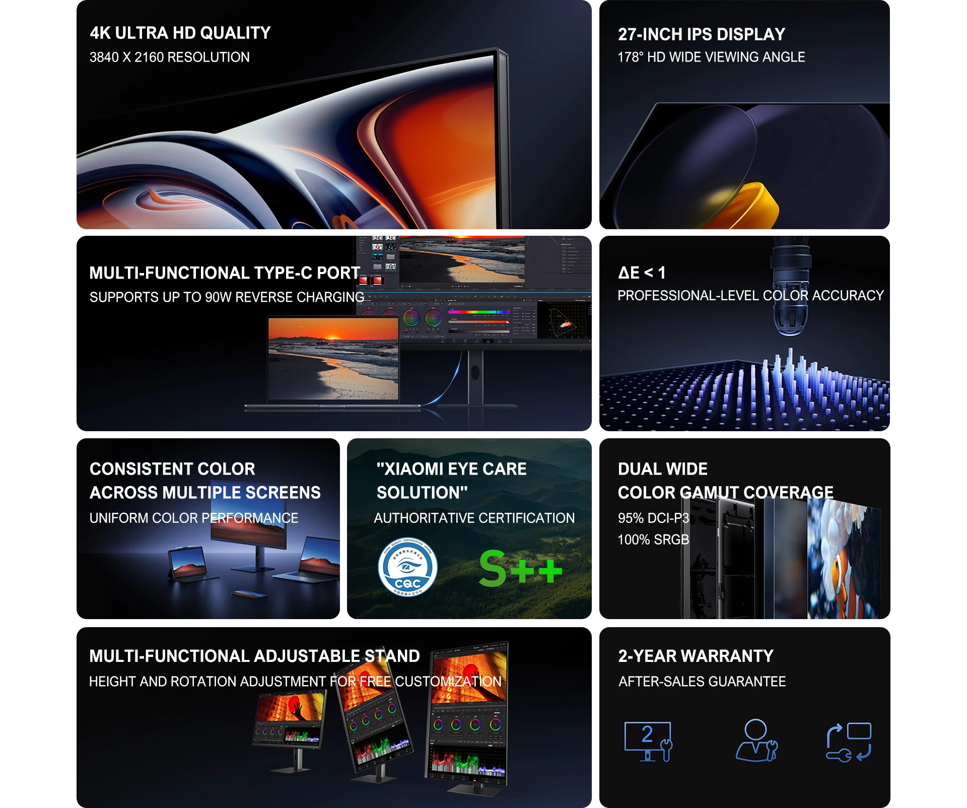 Xiaomi Redmi A27U монитор Type-C 4K IPS 10-битный глубина цвета Ultra ...