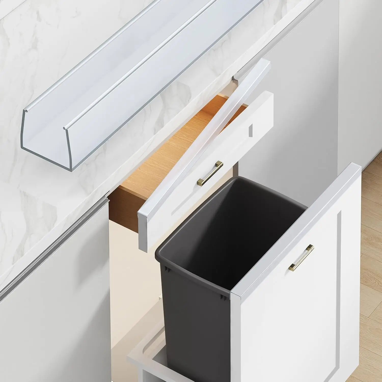 Flexible Slip-On Plastic Edge Guard - Cabinet Door Protector to Prevent Chipping and Wear