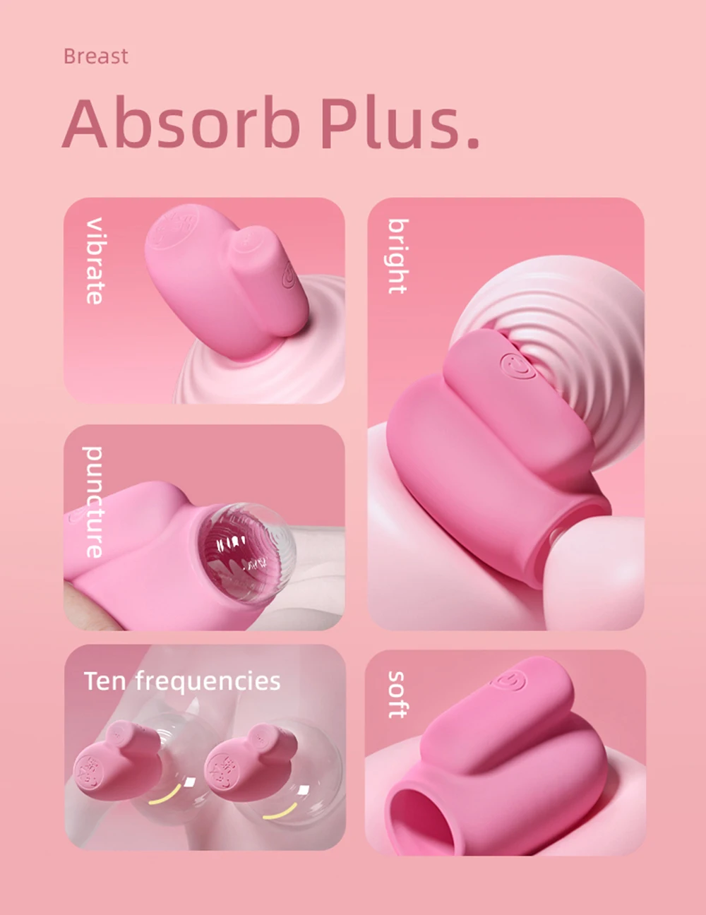 Vibrating Nipple Suckers 10-Frequency Vibration – Honeyloveyou