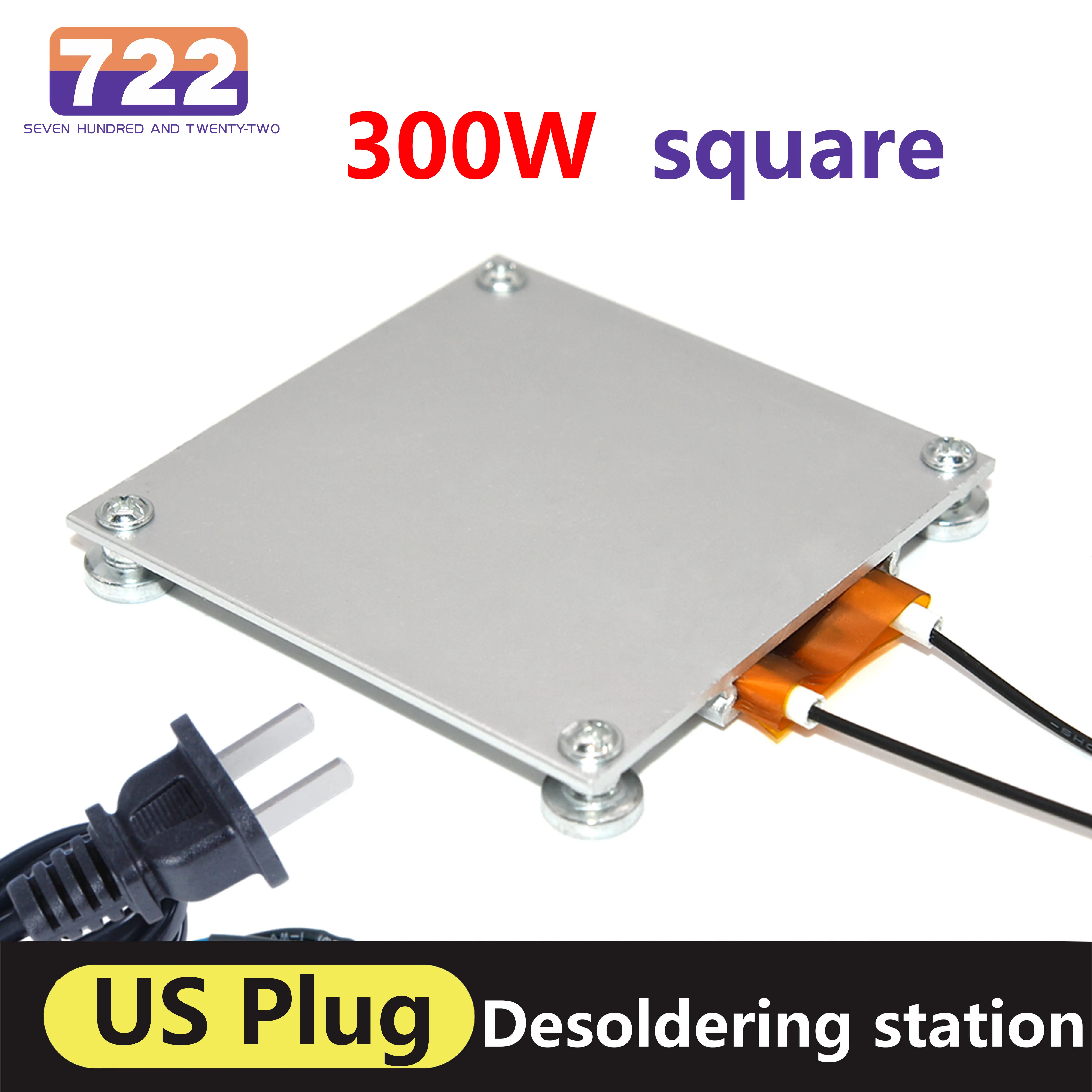 HD 722 70*70mm Rapid heating LED Lamp Remover Fast Heating Welding Solder Station Aluminum Heating Plate 260 Degree 300W US Plug 300w ptc heating soldering plate for lamp beads chips desoldering tools