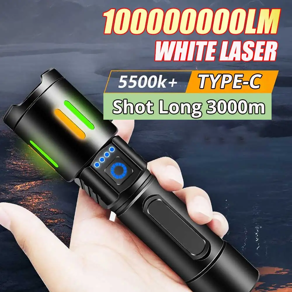 Description Picture 2 of item60W White Laser Most Powerful LED Flashlight with 18650 Shot Long 5000M Tactical Torch Strong Light Lamp Super Portable Lantern
